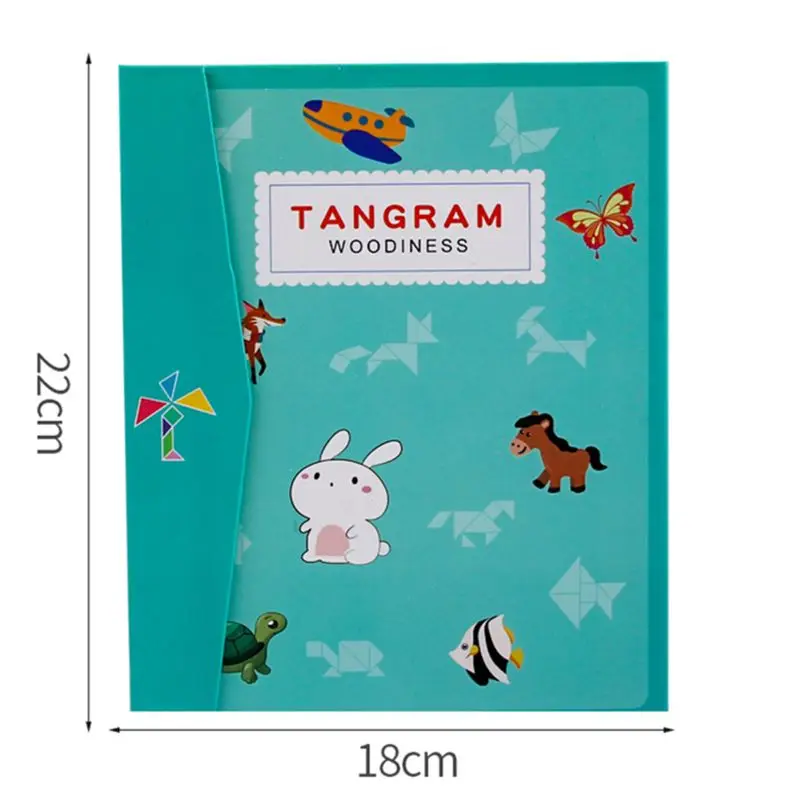 

OOTDTY 96 Puzzles Magnetic Tangram Kids Toys Montessori Educational Magic Book Suit parents family Environmental Assemble Games