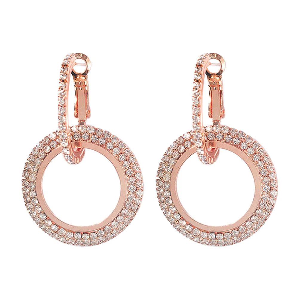 

Geometric Women Drop Earrings Diamond Round Pendant Ear Jewelry Accessories
