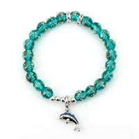 charm bracelet for women whale pendant blue bracelet luminous beads pendants crystal bracelets fashion jewelry gifts for girls