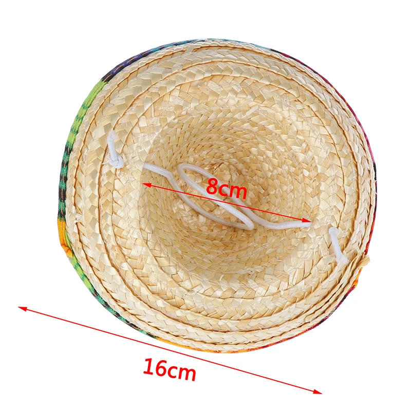 

Fashion Mini Pet Dogs Straw Hat Sombrero Cat Sun Hat Beach Party Straw Hats Dogs Hawaii Style Hat For Dogs Funny Accessories