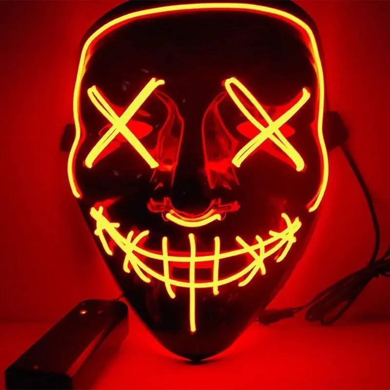 2pcs/lot Halloween LED Light Up Party Masks The Purge Election Year Great Funny Festival Cosplay Costume Glow In Dark | Тематическая