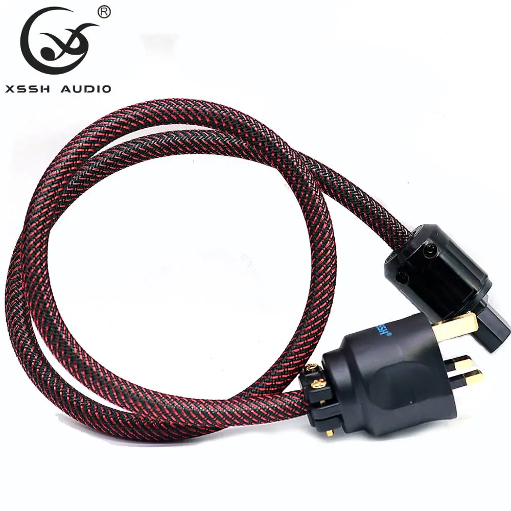 Hi Fi усилитель XSSH audio с позолоченным штекером класса OFC красный чистая медь