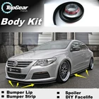 Дефлектор для губ для Volkswagen VW Passat CC, передний спойлер, юбка для фанатов TopGear, тюнинг, вид корпуса, полоса