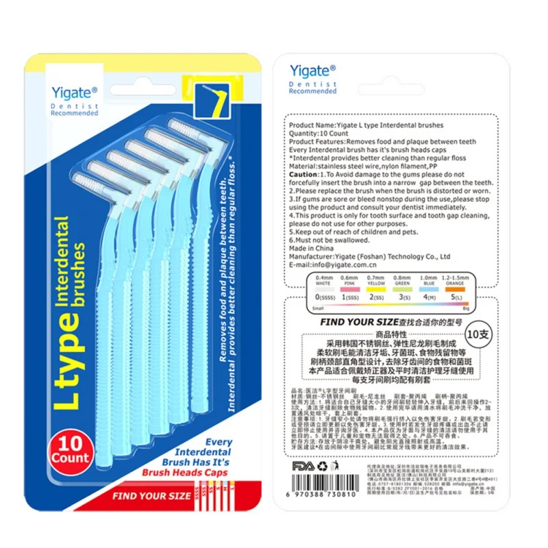 

2020 10 Pcs L Shaped Interdental Brush Floss Interdental Cleaners Orthodontic Dental Teeth Brush Toothpick Oral Care Tool