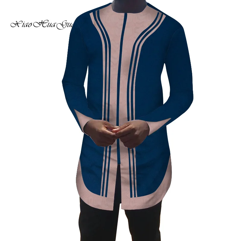 Африканская мужская одежда Dashiki Bazin Riche Ankara повседневные офисные рубашки с длинными рукавами рубашка в африканском стиле Wyn522