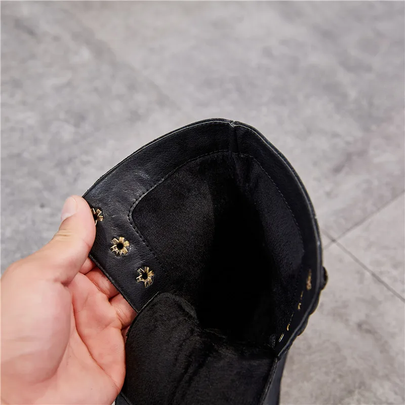 RASMEUP/теплые зимние женские Ботинки martin из натуральной кожи коллекция 2019 года