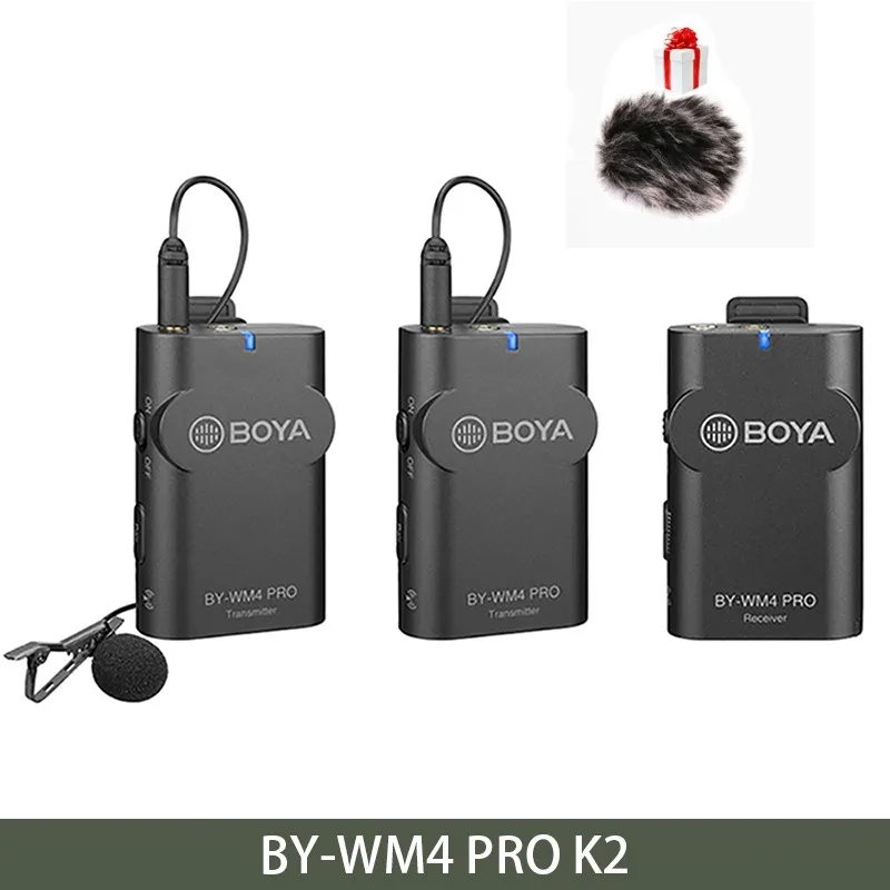 BY-WM4 PRO K2 BOYA BY-WM4 PRO K1/K2 беспроводной Студийный конденсаторный микрофон Система петличный лацкан микрофон для интервью для iPhone Canon камеры Nikon - Цвет: BY-WM4 PRO K2