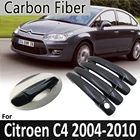 Черное углеродное волокно для Citroen C4 Pallas Triumph Quatre 2004 2005 2006 2007 2008 2009 2010, крышка дверной ручки, автомобильные аксессуары