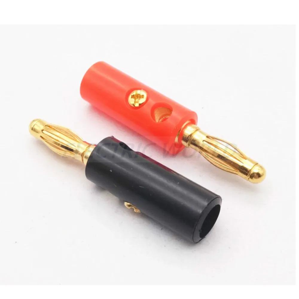 Metal banana clip connector Screw Gold Plate Plugs wire Connectors 4mm in stock Black Red plug socket Crocodile clips | Обустройство