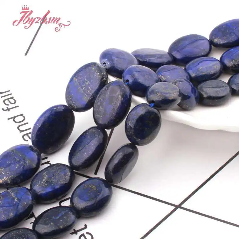 

Oval Smooth Blue Lapis Lazuli Stone Loose Spacer Beads for DIY Women Men Accessories Necklace Bracelet Earring Jewelry Making15