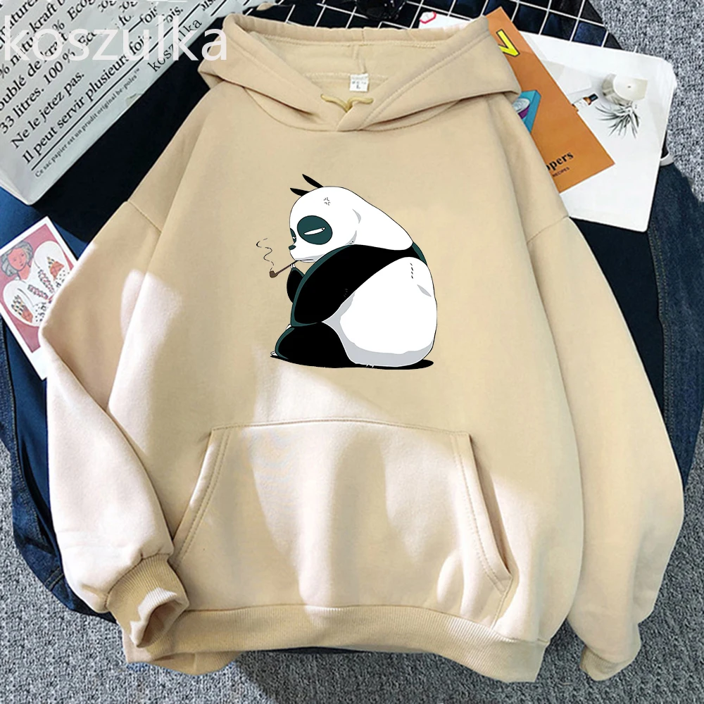 

Anime The Way of The Househusband Kawaii Hoodies Winter Women Aesthetic Manga Smoking Panda Sweatshirts Oversized Graphic Hoodie