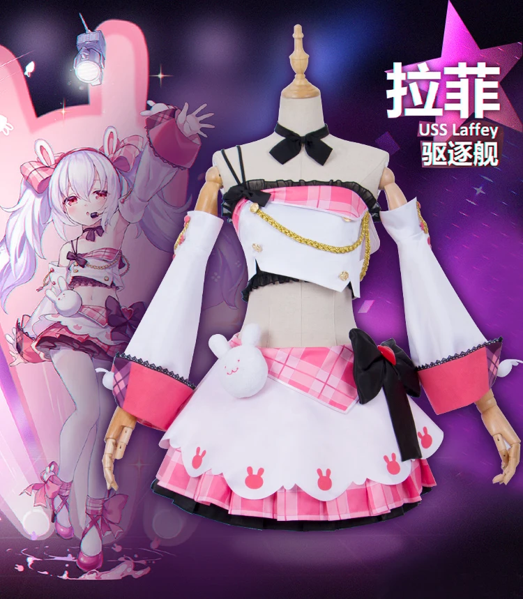 

Anime Azur Lane Laffey Idol Group SJ Bunny Suit Lovely Uniform Lolita Dress Cosplay Costume Women Halloween Free Shipping 2019.