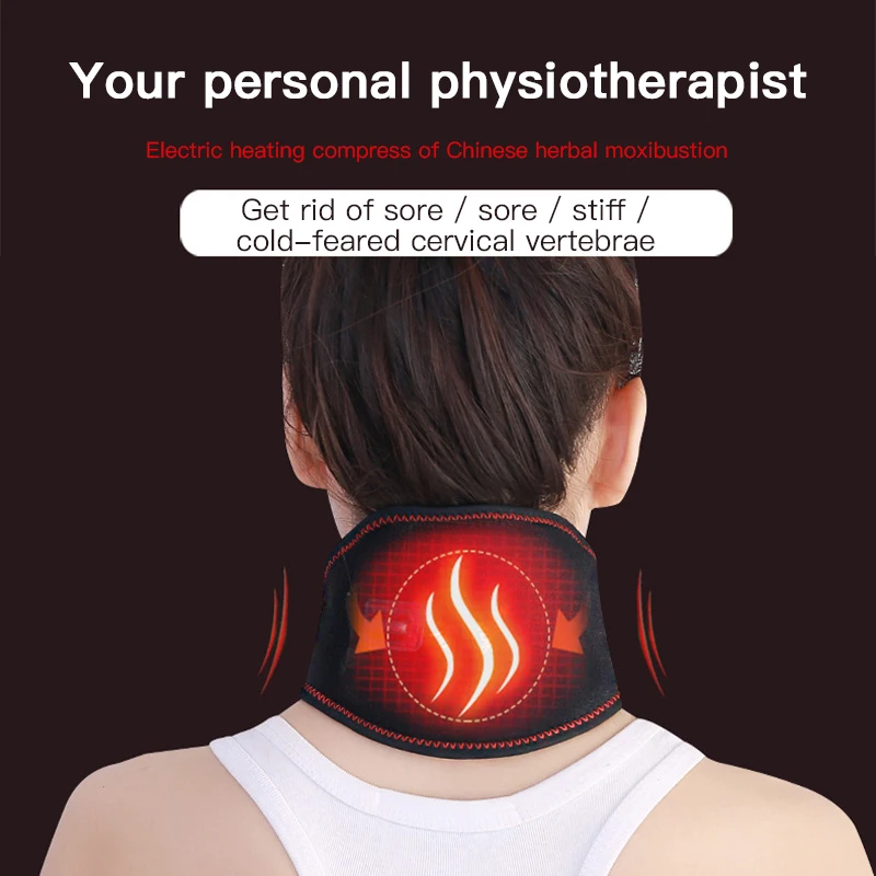 

USB Hot Neck Massage Devices Pain Stress Relief Infrared Massager for Neck Braces Health Care Treatment Cervical Spondylopathy