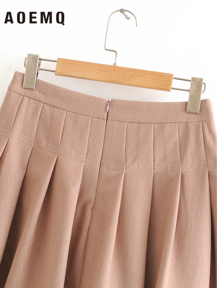 AOEMQ Модные женские комплекты блейзеры пальто и юбки деловые с бантом на шнуровке