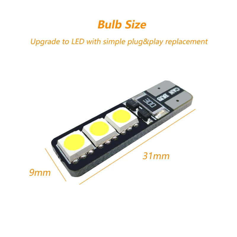 2x T10 LED 194 168 W5W Canbus 5050 светодиодный лампы для салона автомобиля белые mazda 3 5 6 цветов |