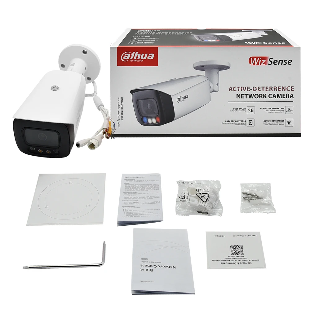 

Dahua IPC-HFW3549T1-AS-PV 5MP Full-color Active Deterrence WizSense IP Camera Alarm I/O 2-Way Audio Warm LED AI IVS SD Card IP67