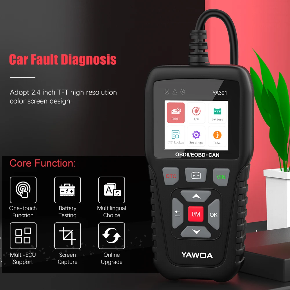 YA301 OBD2 сканер данных в режиме реального времени OBD 2 испытания двигателя