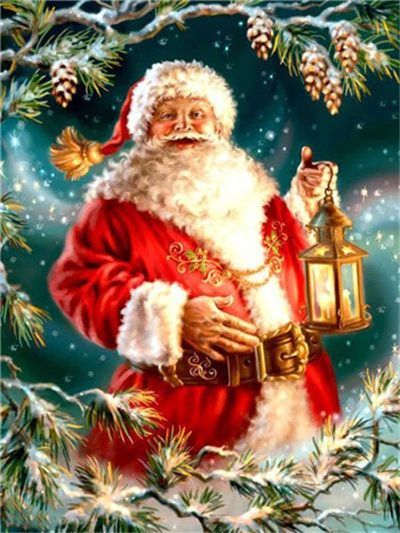 

Christmas Santa Claus Diamond Painting 5D Diy Handwork Cross Stitch Embroidery Square Round Diamond Festival Home Wall Decor