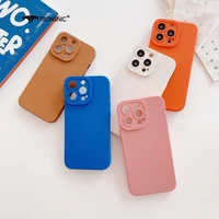 rainbow gradient phone case for iphone 13 12 11 pro max xr xs max soft fully protected lens matte case for iphone 7 8 plus cover