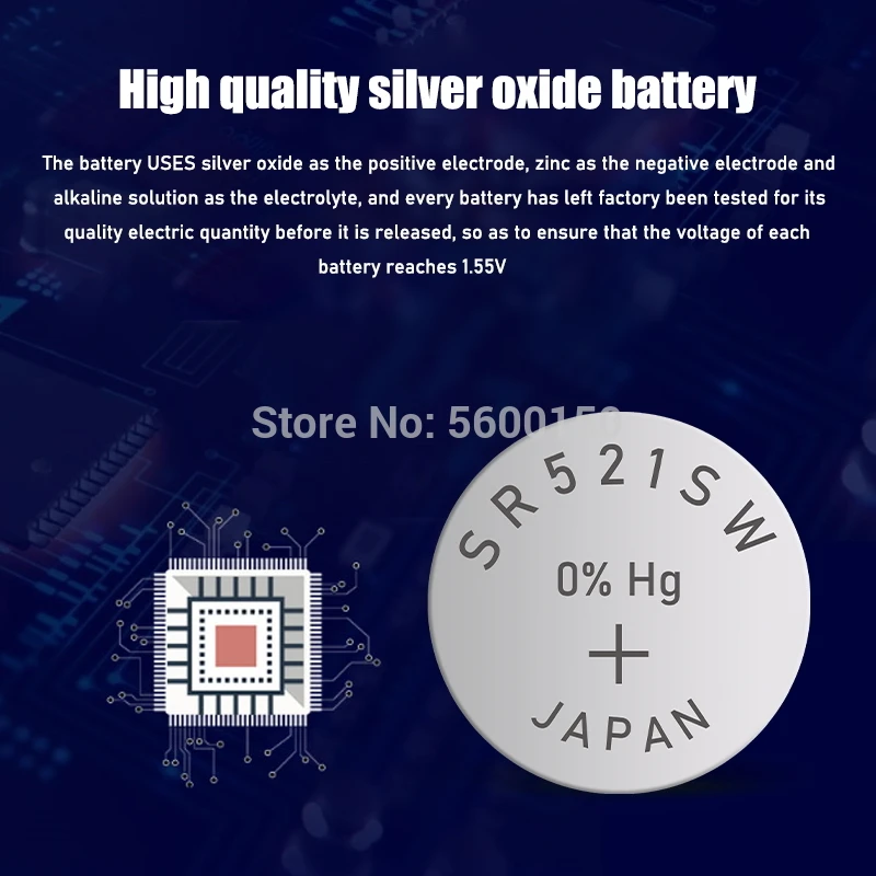 2 шт для SEIZAIKEN Оригинал 379 SR521SW 1 55 V Серебряная оксидная батарея CX63 521 LR63 AG0 Одиночная