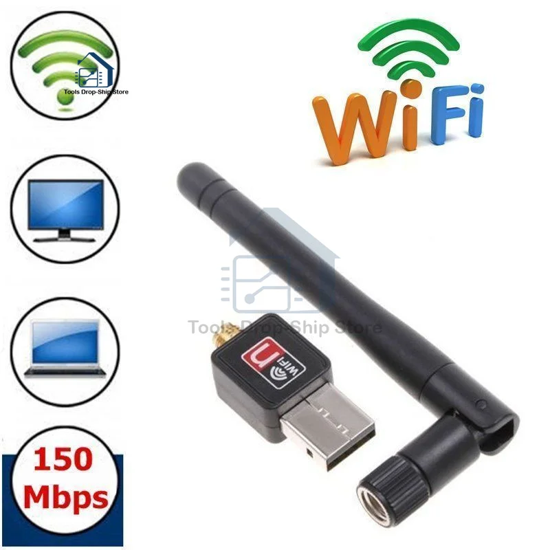 

Mini 150Mbps USB WiFi wireless adapter Dongle LAN card 802.11n/g/b w/ antenna
