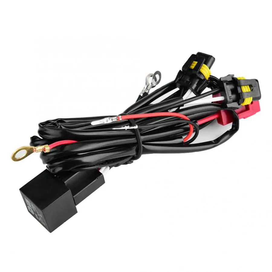 

9005/9006 100W Car Headlight Fog Light Lamp Conversion Kit Relay Wiring Harness Cable Auto Accessories