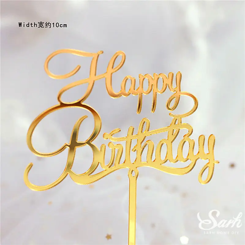 2pc birthday L 2 шт., золотой, черный, с надписью «Happy Birthday», «Oh Baby», крючок, топпер для торта, для выпечки, вечерние украшения, подарки на день Святого Валентина, юбилей, любовь - Цвет: 2pc birthday L