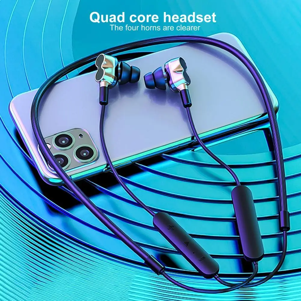 

HOT SALES !!BT-91 Bluetooth 5.0 Stereo Hanging Neck Earphone Dual Motion Sport Gaming Earbud