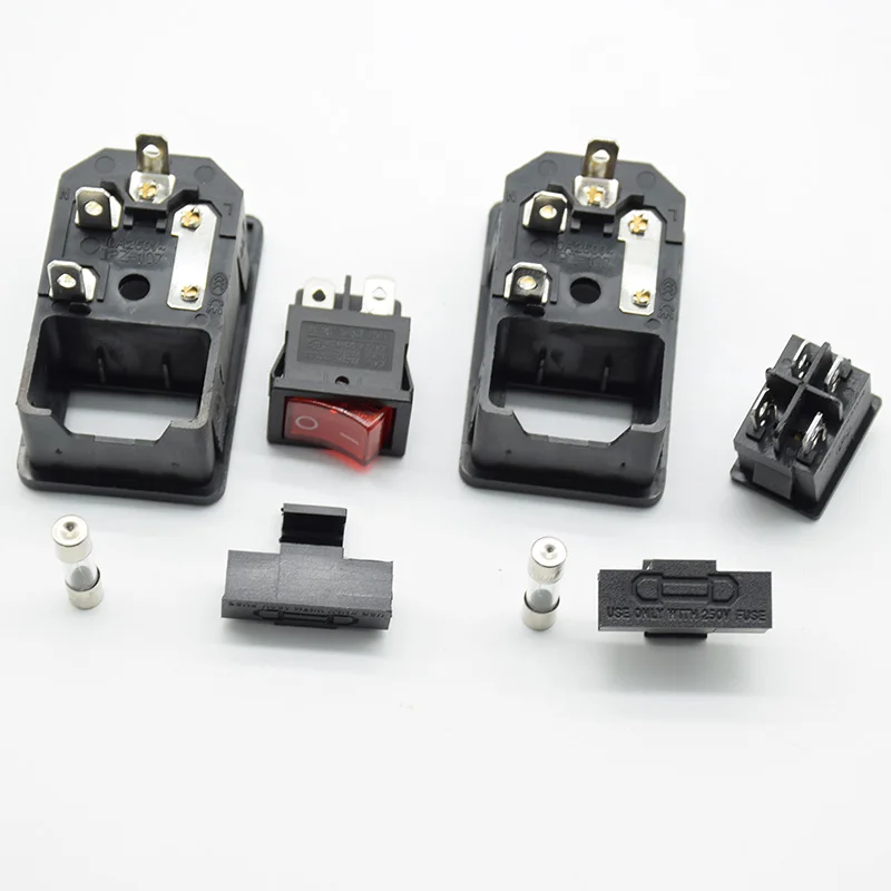 1 шт. красно-зеленая флейта IEC 320 C14 переключатель предохранителей розетки питания