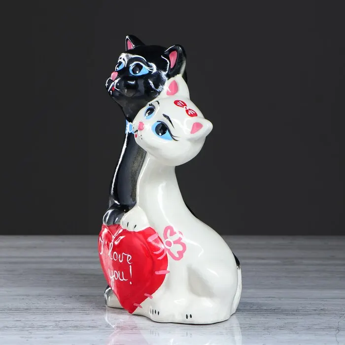 Копилка &quotКоты с сердцем&quot покрытие глазурь разноцветная 29 см копилки | Дом и