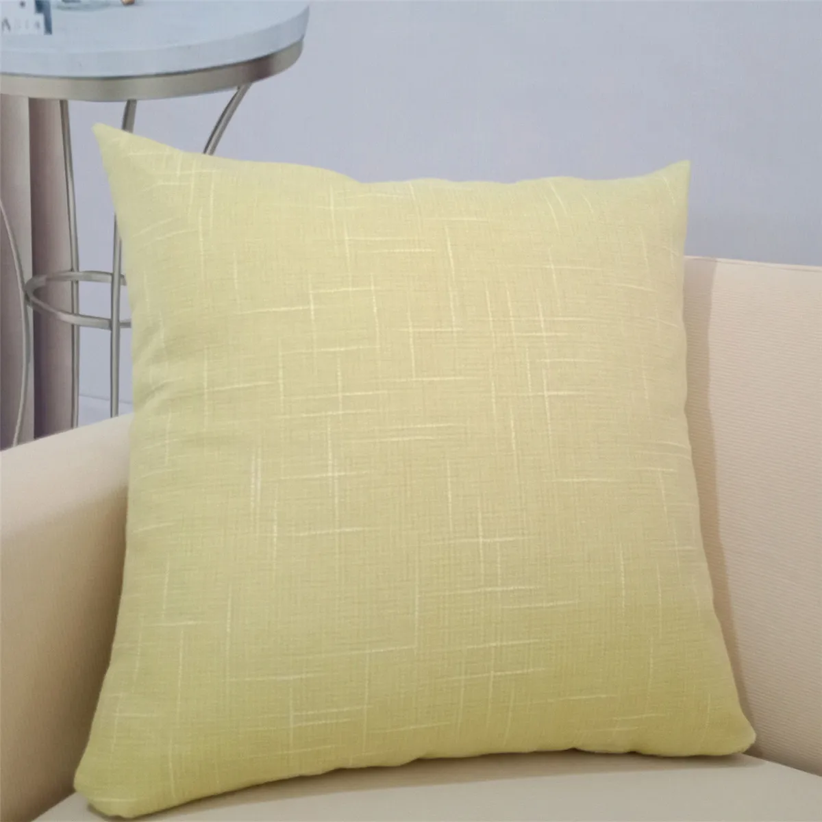 Однотонная декоративная наволочка из хлопка и льна 18 &quot/24&quot