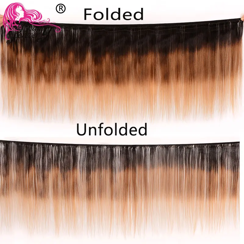 Волосы Beauty Forever прямые с эффектом омбре уток Remy 1 комплект три тона T1B/4/27