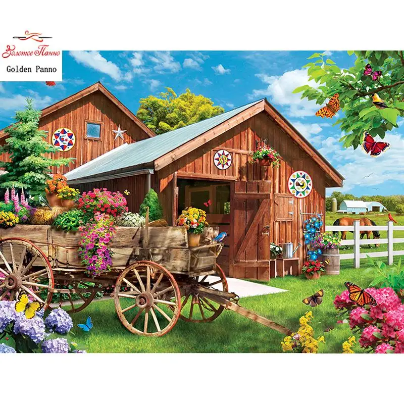 Diamante Quadrado Pintura De Diamante Ponto Cruz Flor Completa Diamante Mosaico Paisagem Ornamentos Decorao De Casa