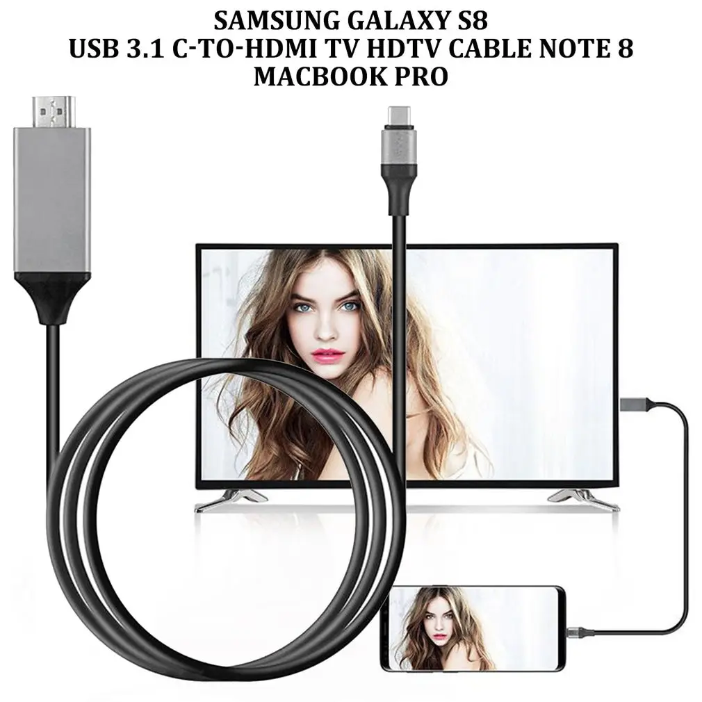 

Type-C USB-C to HDTV 4K Cable For Samsung for Galaxy Note 8 9 S10+ Plus