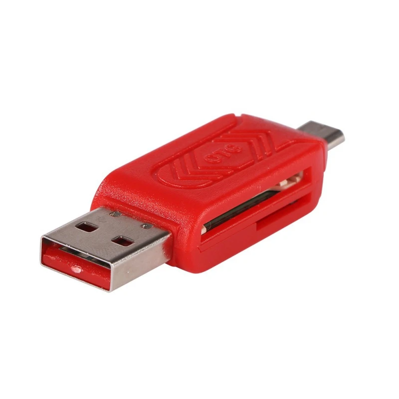 Кардридер 2 в 1 4 цвета USB OTG Micro TF/SD удлинитель для телефона переходник смартфонов и