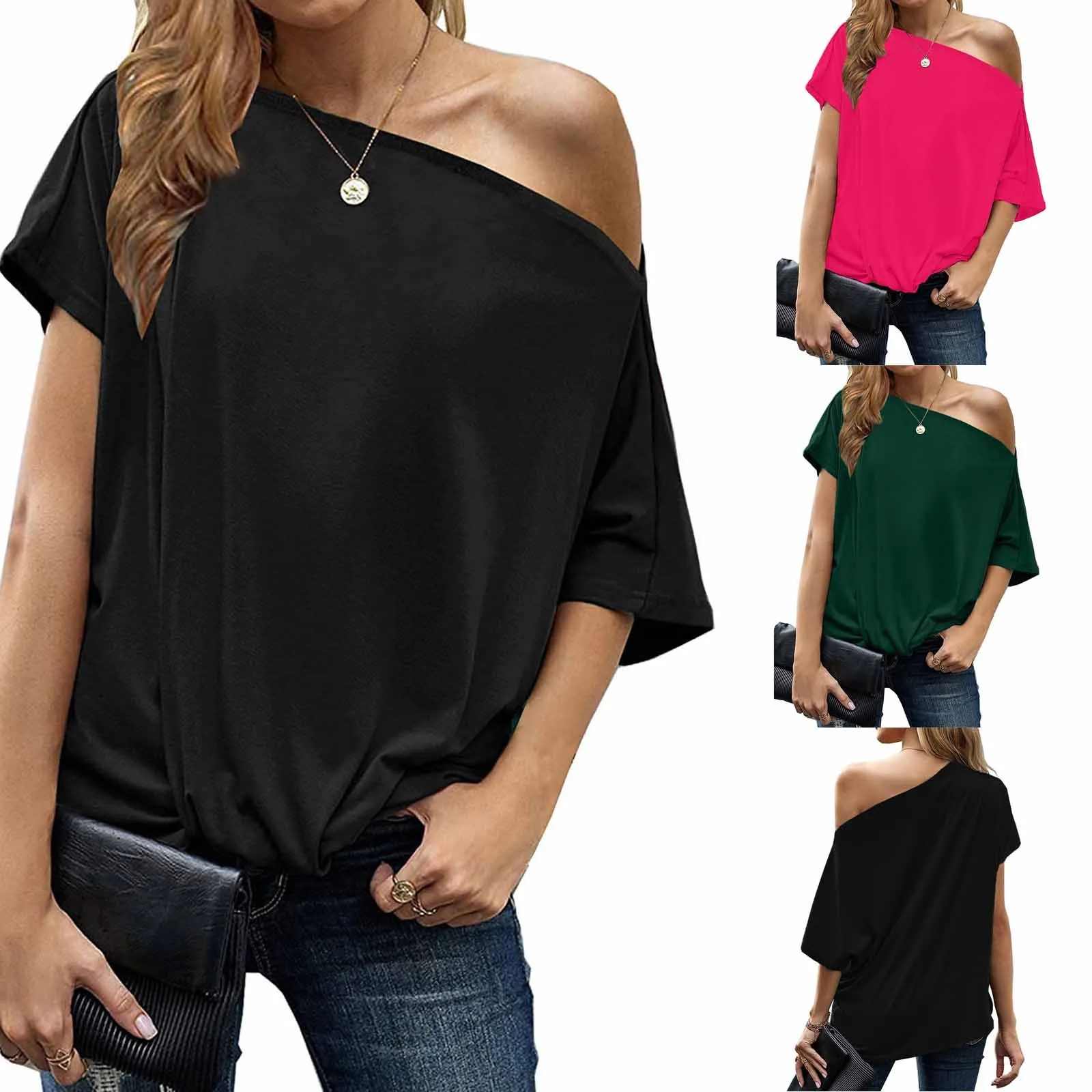 

Sexy Solid Cold Shoulder Blouse Loose Tops Casual Summer Ladies Top Tee Shirt Female Women Short Sleeve Blusas Pullover Tops