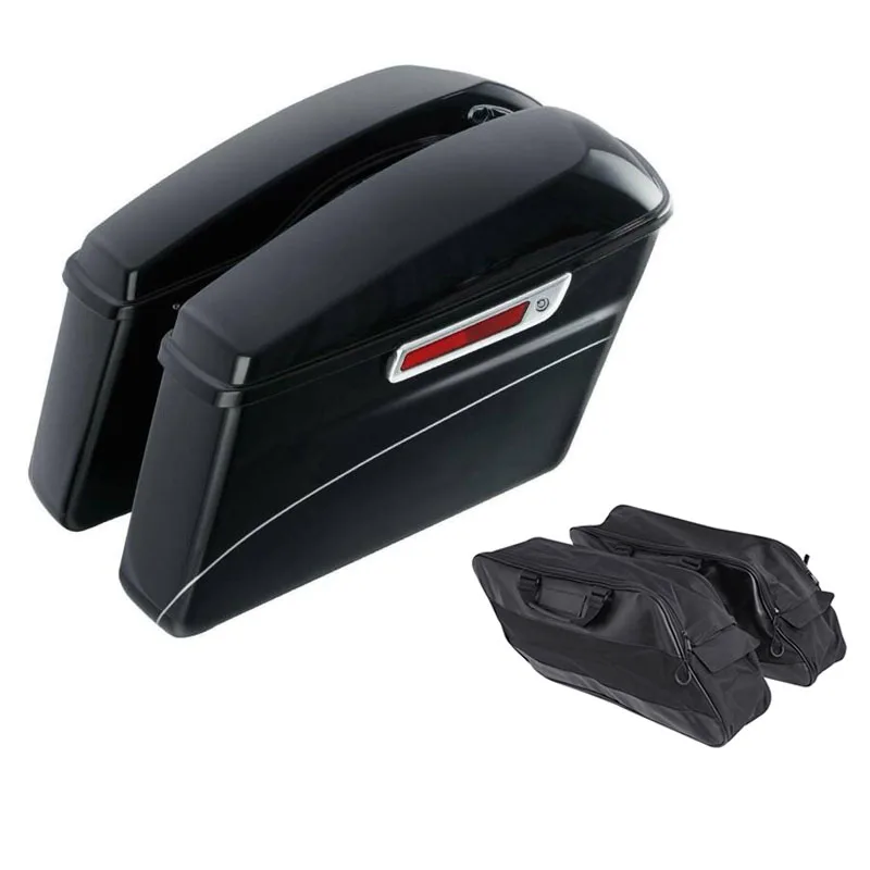 Яркие черные жесткие сиденья для мотоцикла чемодан дорожные сумки Harley Touring Road King