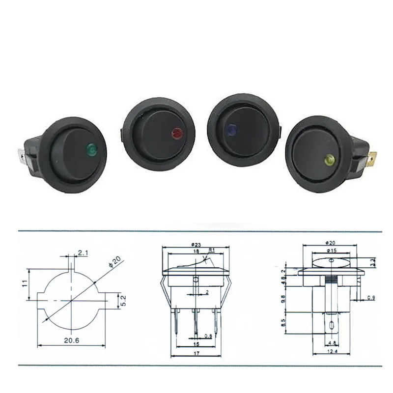 1 шт. 12В переключатель светодиодный практичный Точечный светильник