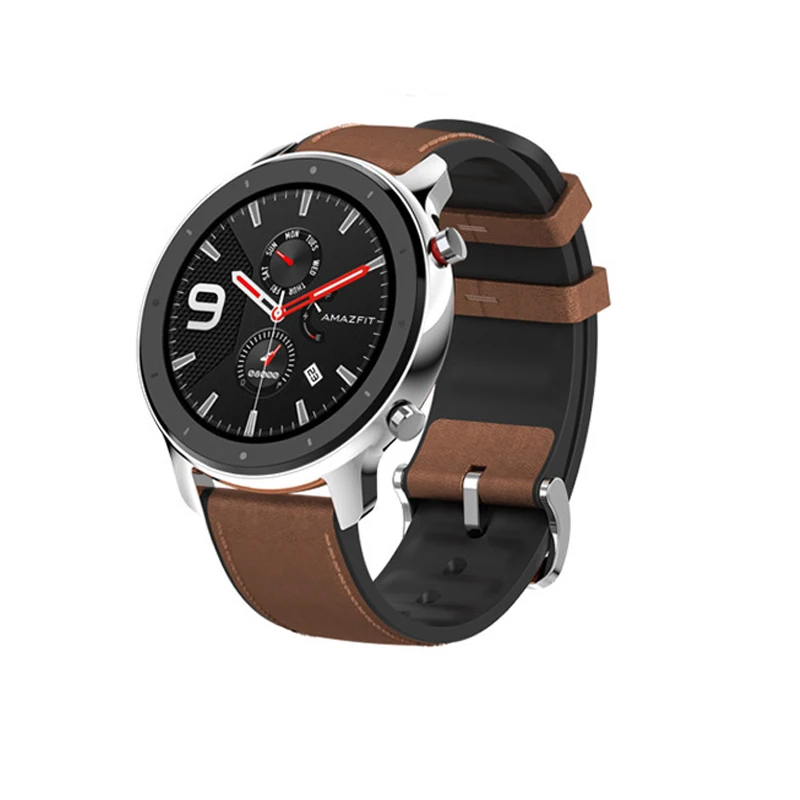 Stainlesssteel Глобальная версия Amazfit GTR 47 мм Смарт-часы с gps 5ATM Водонепроницаемость 24 дня Срок службы батареи 12 спортивный режим управление музыкой+ ремешок - Цвет: Stainlesssteel