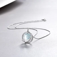 fresh crystal ball pendant s925 silver zircon necklace ladies clavicle chain fashion creative jewelry