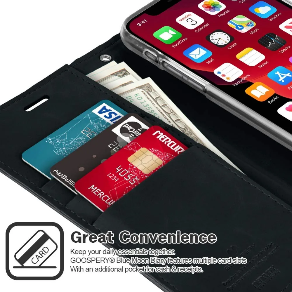Mercury Goospery Mansoor Дневник кожаный держатель карты флип бумажник чехол для iPhone 11 11pro 11 PRO MAX