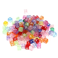 100pcsbag 4x7mm6x6mm colorful alphanumeric beads square round acrylic spacer beads diy handmade bracelet costume decoration