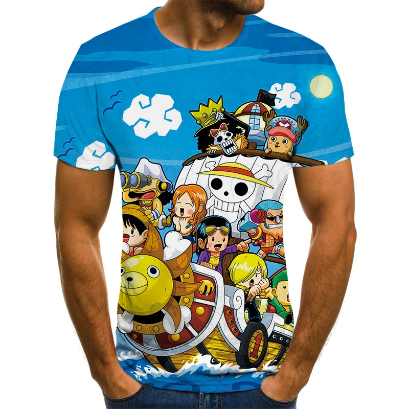 

2021 new one-piece t-shirt anime Harajuku boy clothing 3D men's t-shirt summer fashion top men's oversized street men's top