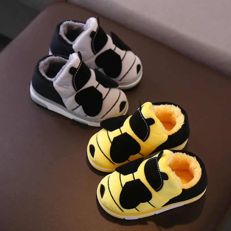 Зимние детские тапочки детская Милая нескользящая Мягкая домашняя обувь для
