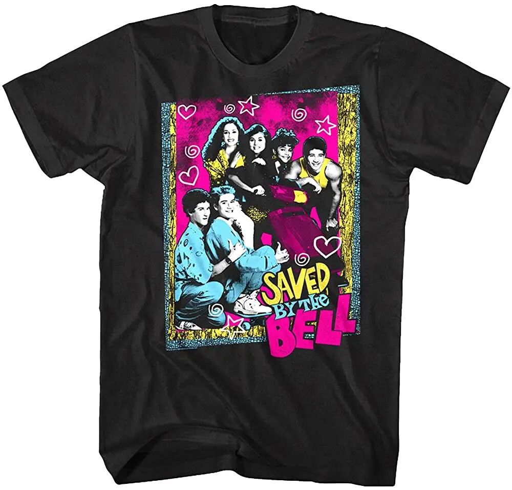 

Saved By The Bell High School Photo Men's T Shirt Zack Screech Slater Kelly Lisa
