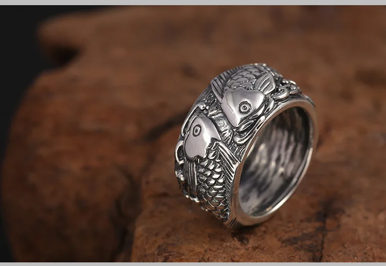 925 пробы серебро женское мужское широкое карп годовой излишек подарок на любовь