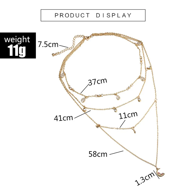 Ожерелье чокер из сплава длинное многослойное ожерелье звеньев цепи