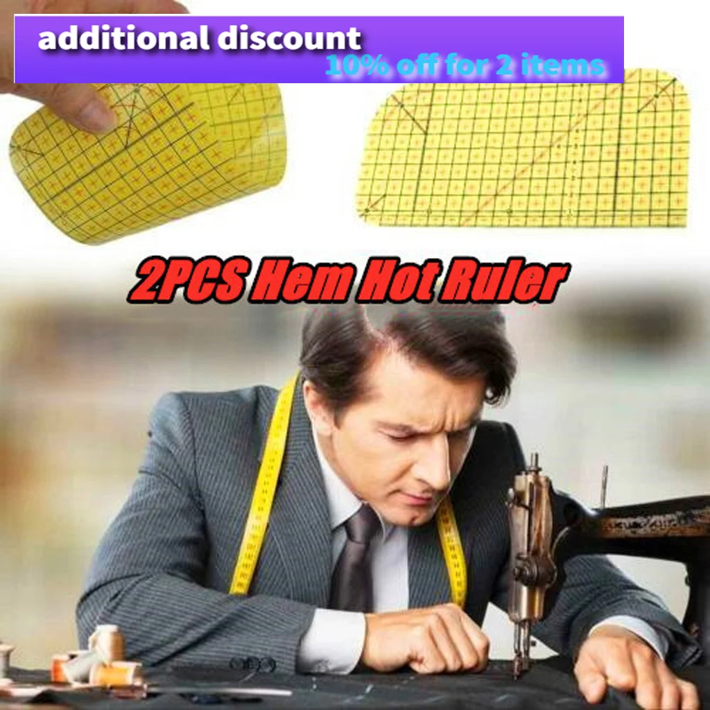 

2PCS Hot Ironing Ruler Patchwork Tailor Craft Diy Sewing Supplies Measuring Tool Attachment Household Sewing Machine Accessories