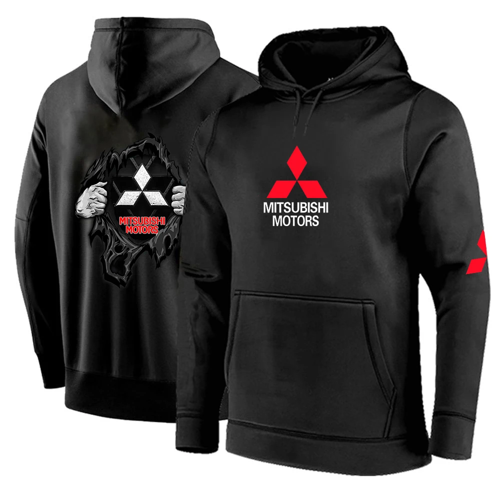 

Mitsubishi Car LOGO Hoodie Men Fleece Coat Thicken Sweatshirt Pullover Hip hop Leisure Men Hoodie Sweatshirt coats