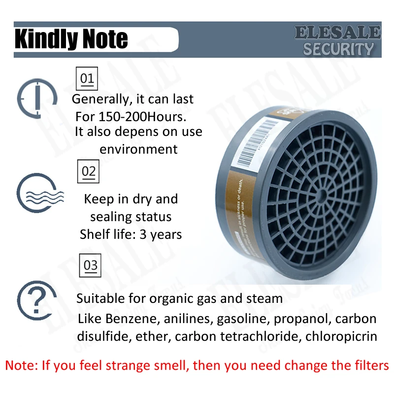 2pcs/Set Activated Carbon Filtering Cartridge Replace For Our 308 Mask 6200/6800/7502 Respirator Painting Spraying Work Safety |